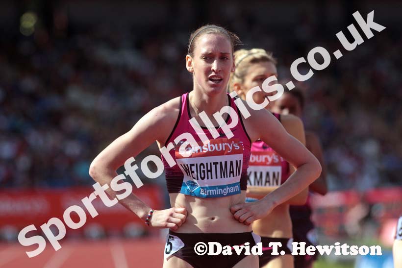 Laura Weightman (GB) finished 4th in the 1500 metres at the IAAF Diamond League, Birmingham.